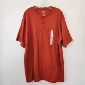 Duluth Trading Henley Shirt Men's L Orange Longtail T Outdoors Workwear Sturdy